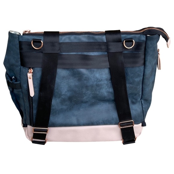 Petunia pickle bottom Pivot Pack indigo‎ blush diaper bag backpack leather vegan - Picture 2 of 16